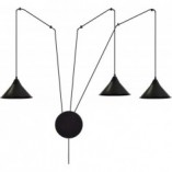 Lampa wisząca potrójna na wysięgniku Abramo III czarna marki Emibig