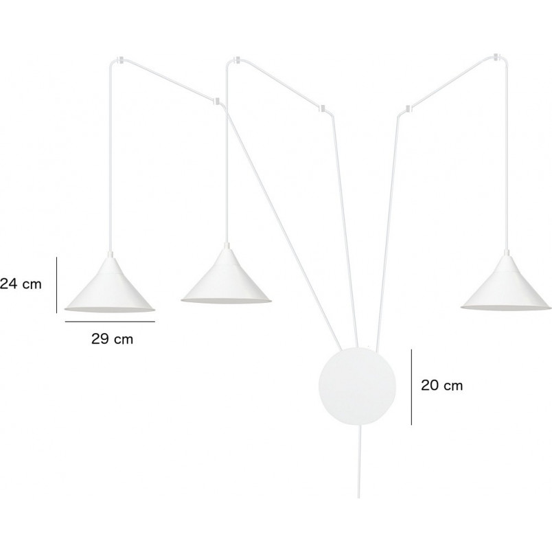 Lampa wisząca potrójna na wysięgniku Abramo III czarna marki Emibig