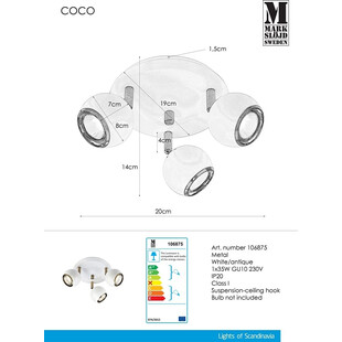 Plafon potrójny nowoczesny Coco III Biały marki Markslojd