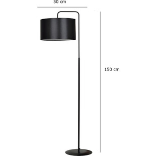Lampa podłogowa z abażurem Trapo 50 czarno-biała marki Emibig