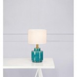 Lampa stołowa ceramiczna z abażurem Cous 24 Antyczna Niebieska/Biała marki Markslojd