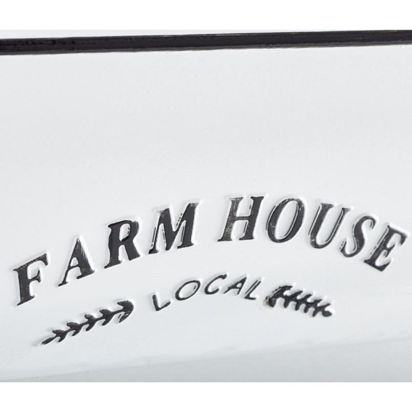 Kinkiet rustykalny z półką i włącznikiem Farm Life biały połysk marki Brilliant