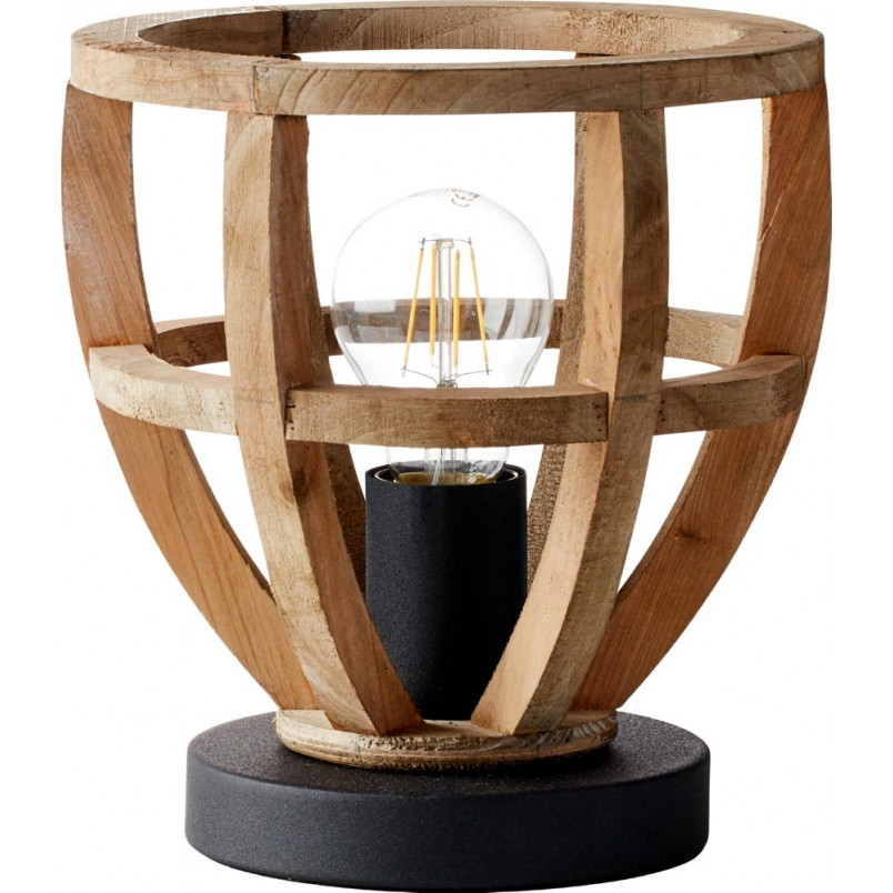 Lampa drewniana stołowa Matrix Postarzane drewno/Czarny korund marki Brilliant