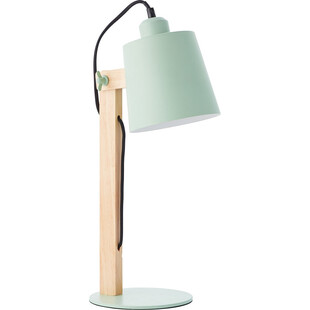 Lampa biurkowa drewniana skandynawska Swivel Zielona marki Brilliant