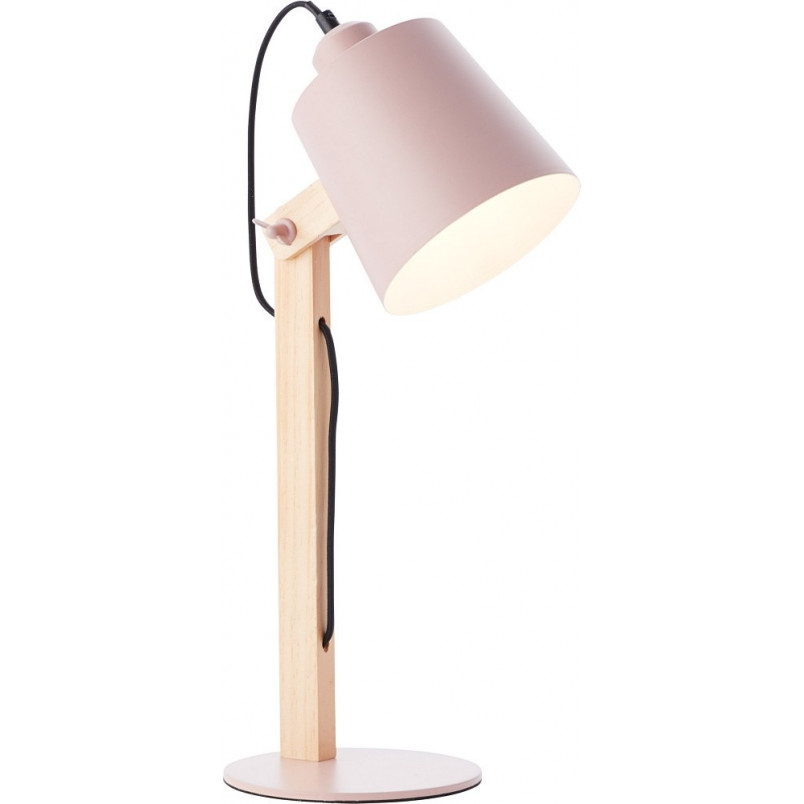Lampa biurkowa drewniana skandynawska Swivel Różówa marki Brilliant