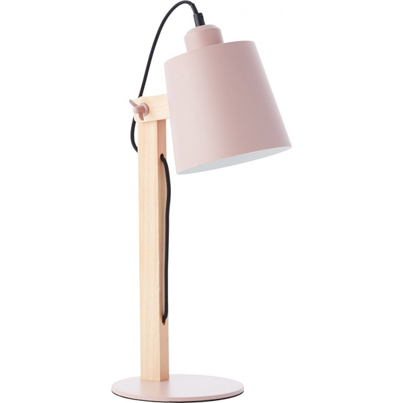 Lampa biurkowa drewniana skandynawska Swivel Różówa marki Brilliant