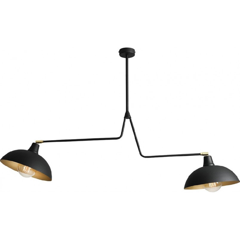 Lampa sufitowa podwójna industrialna Espace czarno-złota marki Aldex