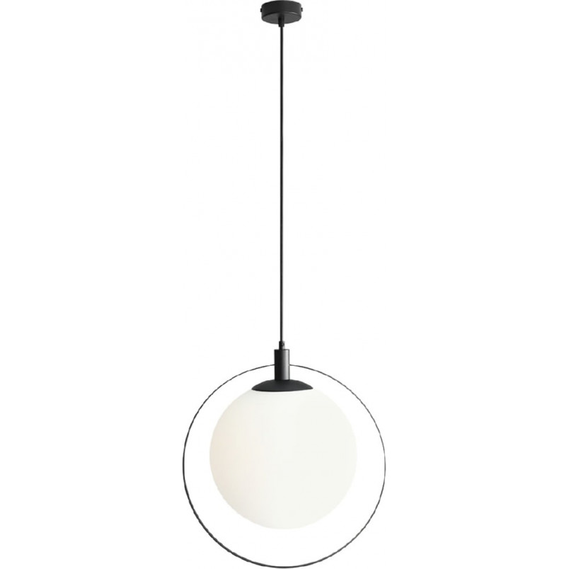 Lampa wisząca szklana kula Aura 42 biało-czarna marki Aldex