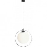 Lampa wisząca szklana kula Aura 42 biało-czarna marki Aldex