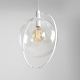 Lampa wisząca szklana kula Aura 42 przezroczysto-biała marki Aldex