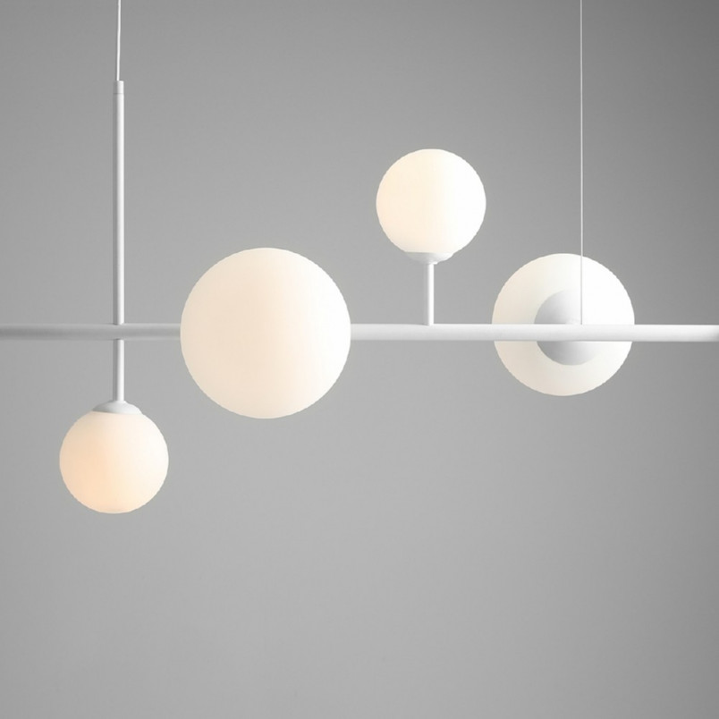 Lampa wisząca szklane kule Dione 130 biała marki Aldex