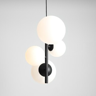 Lampa wisząca 4 szklane kule Bloom biało-czarna marki Aldex