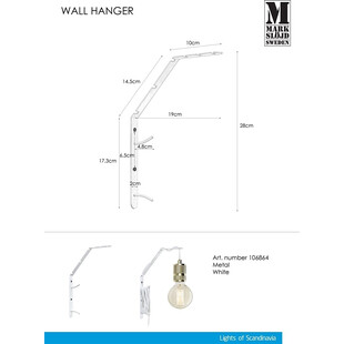 Kinkiet ścienny na żarówkę Hanger Biały marki Markslojd