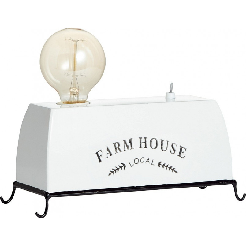 Lampa stołowa rustykalna Farm Life biała marki Brilliant