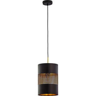 Lampa wisząca tuba ażurowa Bogart 20 czarno-złota marki TK Lighting