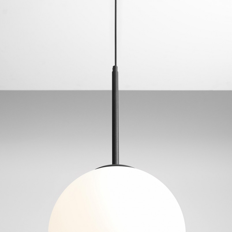 Lampa wisząca szklana kula Balia 50 biało-czarna marki Aldex