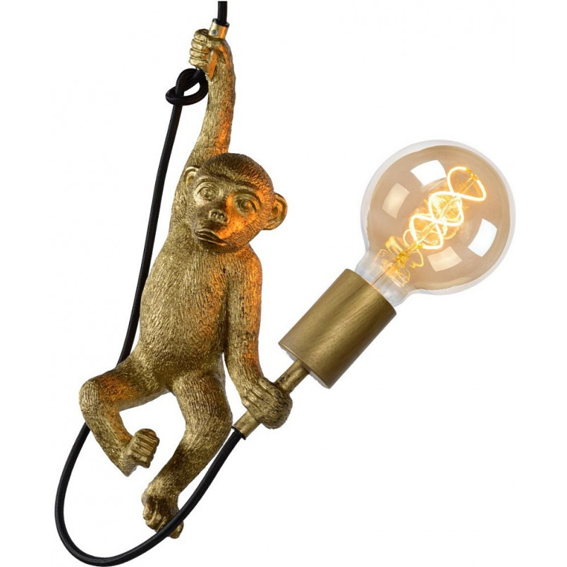 Lampa wisząca "żarówka na kablu" Chimp mosiężna marki Lucide