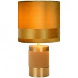 Lampa stołowa welurowa glamour Frizzle żółta marki Lucide