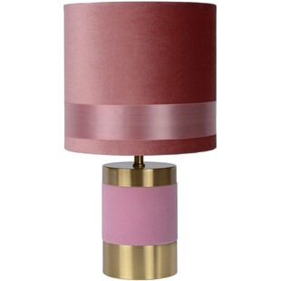 Lampa stołowa welurowa glamour Frizzle różowa marki Lucide