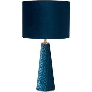 Lampa stołowa welurowa glamour Velvet niebieska marki Lucide