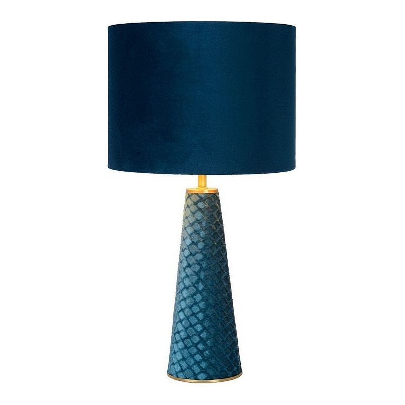 Lampa stołowa welurowa glamour Velvet niebieska marki Lucide
