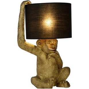 Lampa stołowa dekoracyjna "małpka" Gust mosiężno-czarna marki Lucide