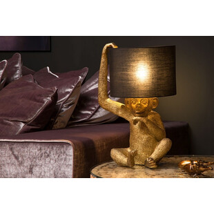 Lampa stołowa dekoracyjna "małpka" Gust mosiężno-czarna marki Lucide