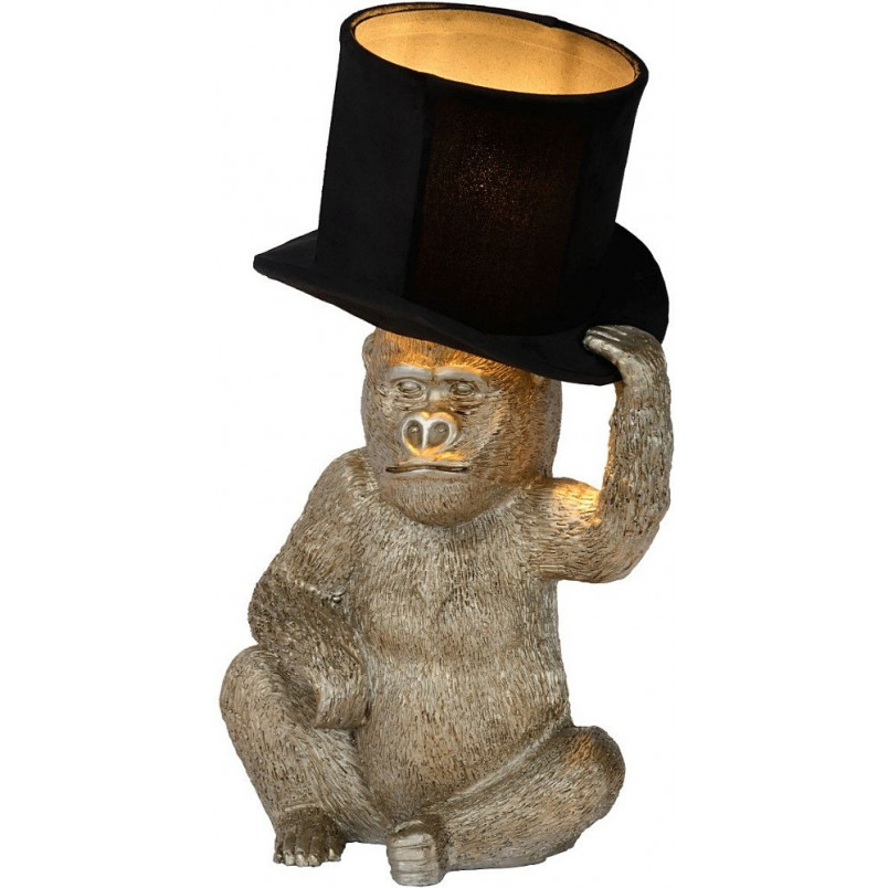 Lampa stołowa dekoracyjna "małpka" Gust srebrno-czarna marki Lucide