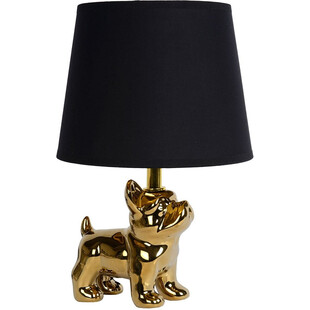 Lampa stołowa z pieskiem Sir Winston czarno-złota marki Lucide