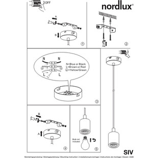 Lampa wisząca "żarówka" na kablu Siv 6 Biała marki Nordlux