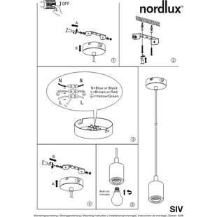 Lampa wisząca "żarówka" na kablu Siv 6 Czarna marki Nordlux
