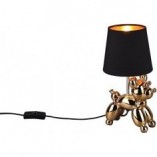 Lampa stołowa dekoracyjna piesek Bello czarno-złota marki Trio