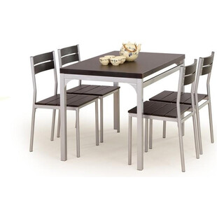 Zestaw stół + 4 krzesła MALCOLM wenge marki Halmar