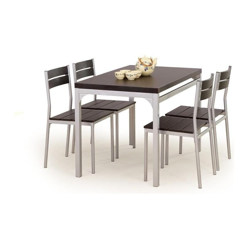 Zestaw stół + 4 krzesła MALCOLM wenge marki Halmar