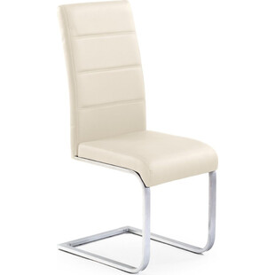 Krzesło nowoczesne z ekoskóry na płozie K85 ciemno kremowe marki Halmar
