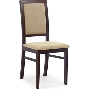 Krzesło drewniane tapicerowane SYLWEK1 ciemny orzech marki Halmar