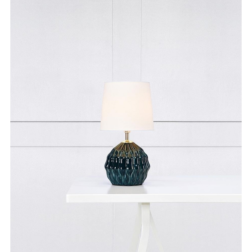 Lampa stołowa ceramiczna z abażurem Lora 18 Zielona marki Markslojd