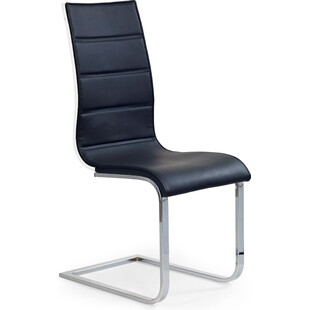 Krzesło nowoczesne z ekoskóry na płozie K104 czarny/biały marki Halmar