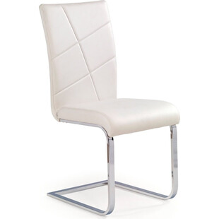 Krzesło nowoczesne z ekoskóry na płozie K108 białe marki Halmar