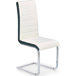 Krzesło z ekoskóry na płozie K132 biało-czarne marki Halmar