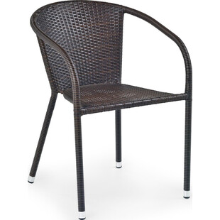 Krzesło ogrodowe z podłokietnikami Midas ciemno brązowe marki Halmar