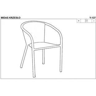 Krzesło ogrodowe z podłokietnikami Midas ciemno brązowe marki Halmar