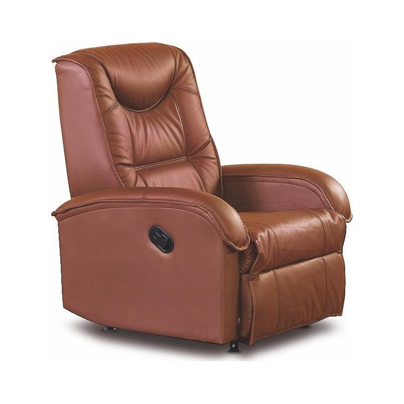 Fotel rozkładany z ekoskóry JEFF brązowy marki Halmar