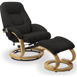 Fotel wypoczynkowy z podnóżkiem MATADOR czarny marki Halmar