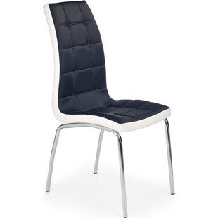 Krzesło pikowane z ekoskóry K186 czarno-białe marki Halmar