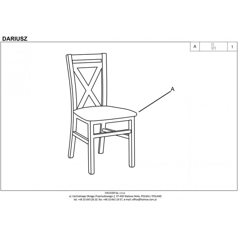 Krzesło drewniane tapicerowane DARIUSZ białe/Inari 23 marki Halmar