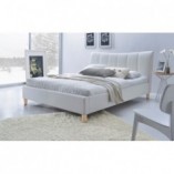 Łóżko z eskoskóry SANDY białe marki Halmar