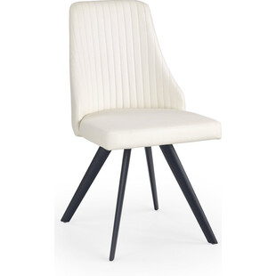 Krzesło z ekoskóry K206 biały/czarny marki Halmar