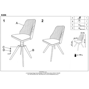 Krzesło z ekoskóry K206 biały/czarny marki Halmar