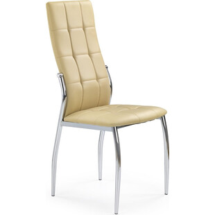 Krzesło pikowane z ekoskóry K209 beżowe marki Halmar